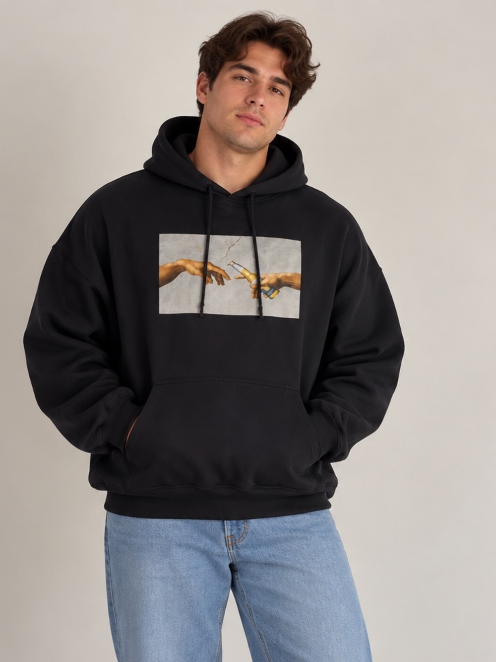 Full Send Men’s Black Hoodie with Hands Graphic